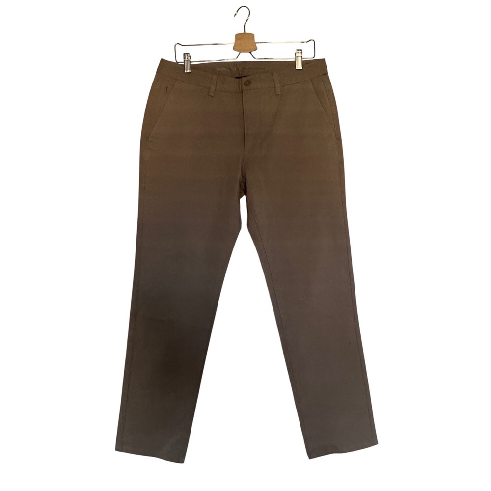 True Classic Mens Slim Fit Chino Pants Khaki Tan 34x30 Stretch Cotton Trousers